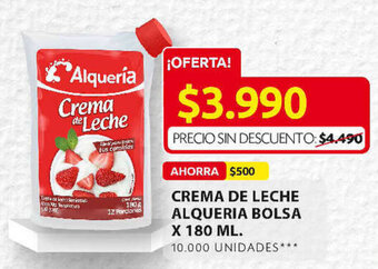 Ara Crema de Leche Alquería bolsa x 180ml oferta