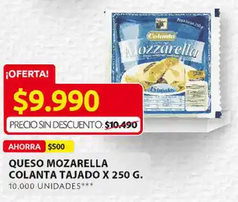 Ara Queso Mozarella Colanta Tajado x 250g oferta