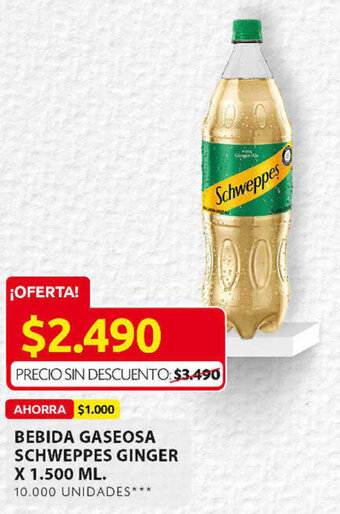 Ara Bebida Gaseosa Schweppes Ginger x 1.500ml oferta