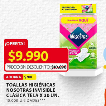 Ara Toallas Higiénicas Nosotras Invisible Clásica Tela x 30 un oferta
