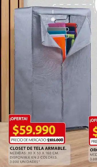 Ara Closet de Tela Armable 90 x 50 x 160cm oferta