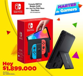 Alkomprar Consola Nintendo Switch Modelo OLED con Joy-Con Rojo Neon | Azul Neon oferta