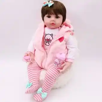 Linio Cuerpo completo silicona rosa vestido conjunto reborn simulación bebé oferta