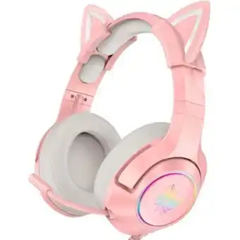 Linio Audífonos gamer onikuma k9 oreja de gato cancelación de ruido - rosa oferta