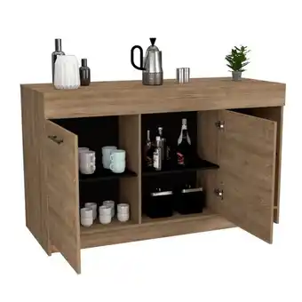 Estra Barra de cocina prada, miel y wengue, con dos puertas batientes oferta