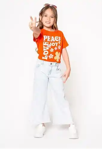 ELA Jean niña culotte tiro alto con ruedo de oferta