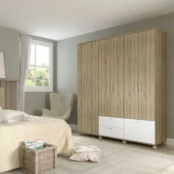 Muebles Jamar Closet roterdam natural, blanco plus 201x181x46* oferta