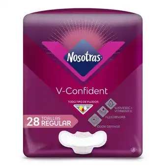Toallas higienicas nosotras v-confident regular x 28und
