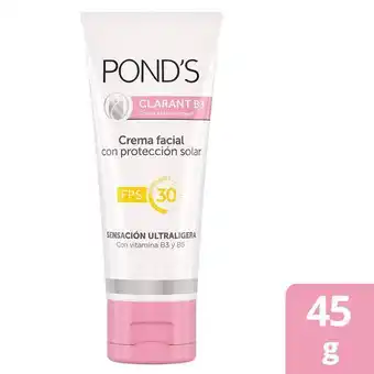 Droguerías Colsubsidio Crema ponds cr clarant b3 fps30 45g oferta