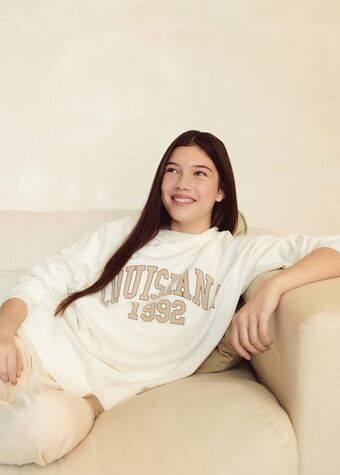 Mango Sudadera estampada capucha oferta