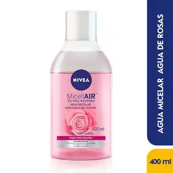 Agua micellair nivea agua de rosas x 400ml