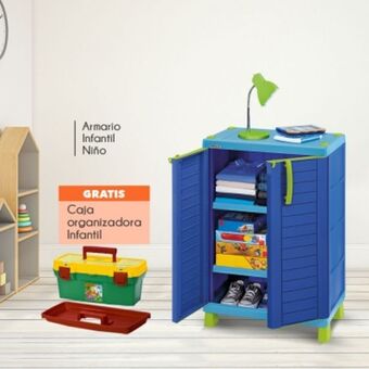 Rimax Armario infantil lleva gratis caja organizadora mediana oferta