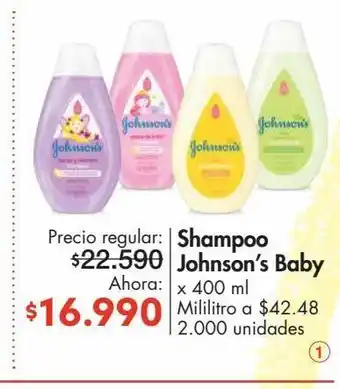 Metro Shampoo johnson’s baby oferta