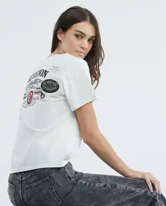 Chevignon Camiseta gráfica de mujer, manga corta cuello redondo - gráfico en frente y espalda oferta