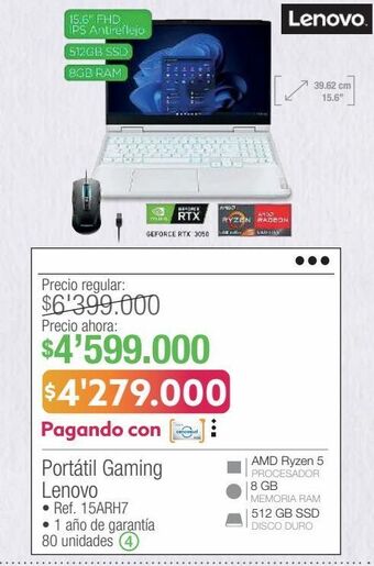 Jumbo Computador portátil lenovo oferta