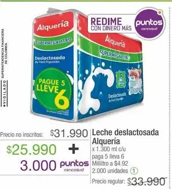 Jumbo Leche deslactosada alquería x 1300ml oferta