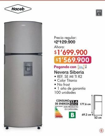 Metro Nevera siberia oferta