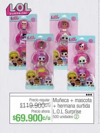 Jumbo Muñeca + mascota + hermana surtida l.o.l oferta