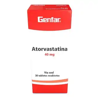 Farmacia San Jorge Atorvastatina 40 mg 30 tabletas recubiertas genfar oferta