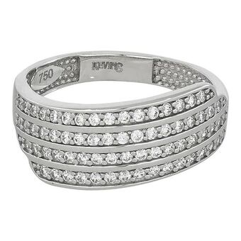 Kevin's Joyeros Anillo en oro blanco de 18 kilates, con zircones oferta
