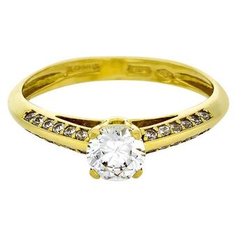 Kevin's Joyeros Anillo en oro amarillo de 18 kilates, con zircon central y decoración en zircones oferta