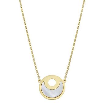 Kevin's Joyeros Gargantilla en oro amarillo de 18 kilates, rolo, con piedra madre perla, 45 cm. de largo, 0.50 mm. de ancho oferta