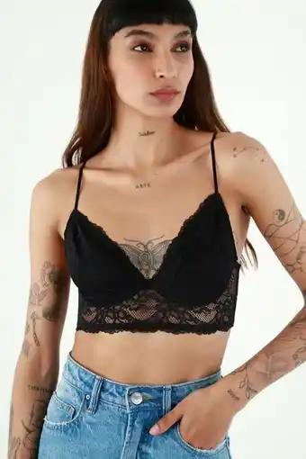 Top con encaje negro para mujer