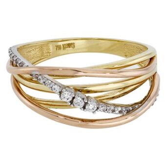 Kevin's Joyeros Anillo en oro amarillo de 18 kilates, con zircones oferta