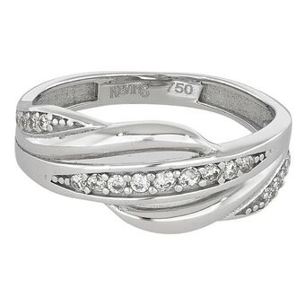 Kevin's Joyeros Anillo en oro blanco de 18 kilates, con zircones oferta