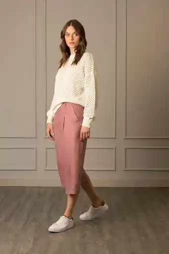 Vélez Pantalón culotte fresa para mujer prenses mora oferta
