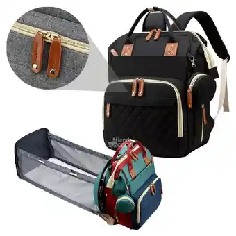 Éxito Pañalera cambiador cuna plegable bolso para bebe negro oferta