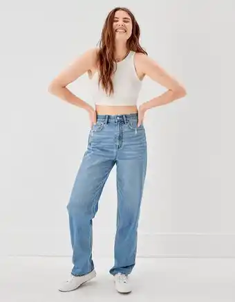 American Eagle Pantalón ae recto tiro alto oferta