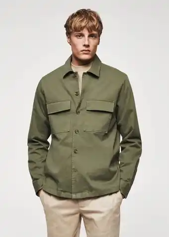 Mango Sobrecamisa algodón bolsillos oferta