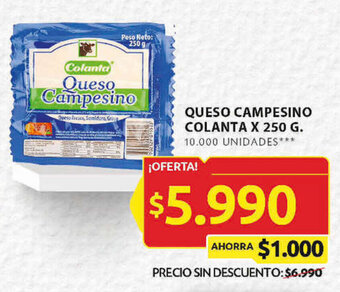 Ara QUESO CAMPESINO COLANTA X 250 G. oferta