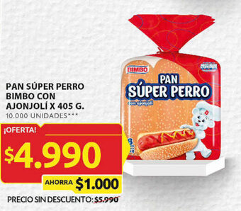 Ara PAN SÚPER PERRO BIMBO CON AJONJOLÍ X 405 G. oferta