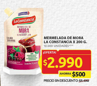 Ara MERMELADA DE MORA LA CONSTANCIA X 200 G. oferta