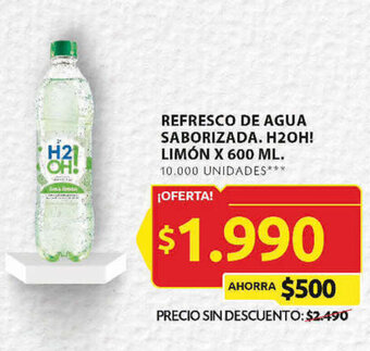 Ara REFRESCO DE AGUA SABORIZADA. H2OH! LIMÓN X 600 ML. oferta