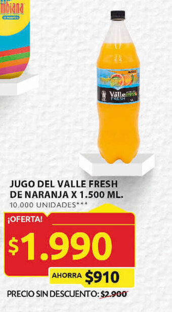 Ara JUGO DEL VALLE FRESH DE NARANJA X 1.500 ML. oferta