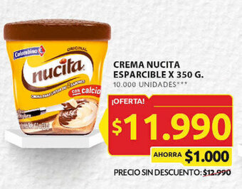 CREMA NUCITA ESPARCIBLE X 350 G.