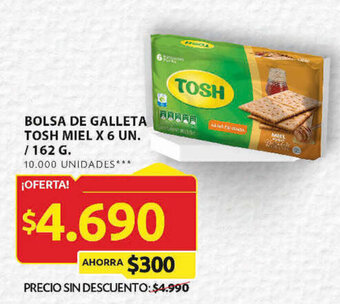 Ara BOLSA DE GALLETA TOSH MIEL X 6 UN. / 162 G. oferta