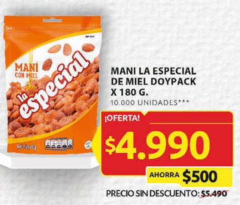 Ara MANI LA ESPECIAL DE MIEL DOYPACK x 180 G. oferta