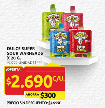 Ara DULCE SUPER SOUR WARHEADS X 20 G. oferta