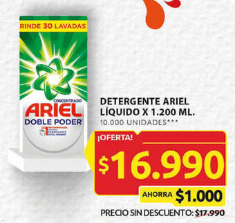 Ara DETERGENTE ARIEL LÍQUIDO X 1.200 ML. oferta