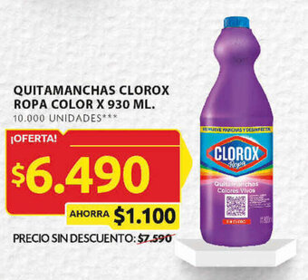 Ara QUITAMANCHAS CLOROX ROPA COLOR X 930 ML. oferta