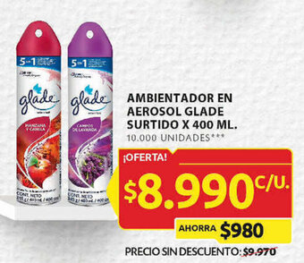 Ara AMBIENTADOR EN AEROSOL GLADE SURTIDO X 400 ML. oferta