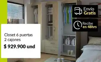 Homecenter Closet 6 puertas 2 cajones oferta