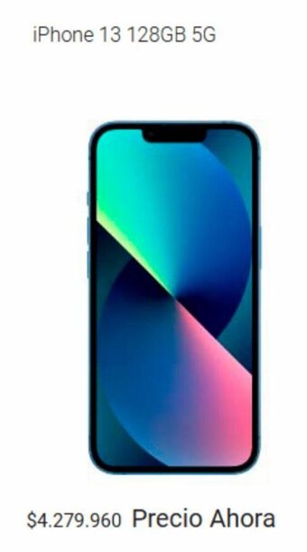 Claro iPhone 13 128GB 5G oferta