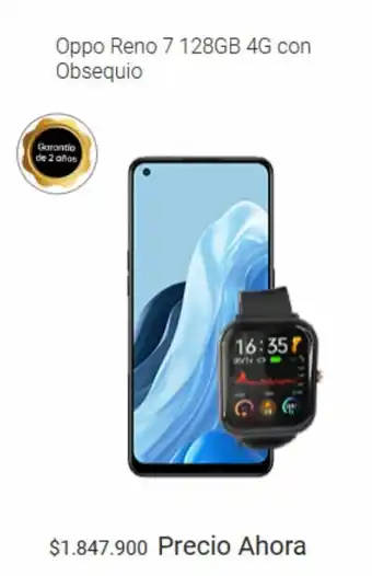 Claro Oppo Reno 7 128GB 4G con Obsequio oferta
