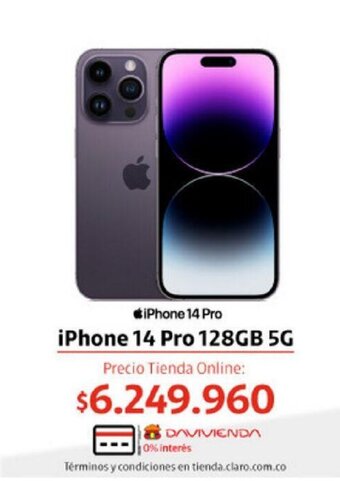 Claro iPhone 14 Pro 128GB 5G oferta
