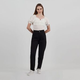 Fuera de Serie Jean tiro alto bota recta oferta